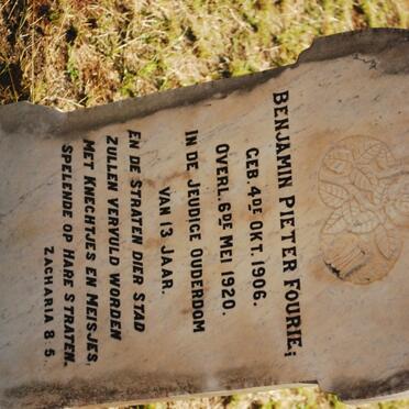 FOURIE Benjamin Pieter 1906-1920