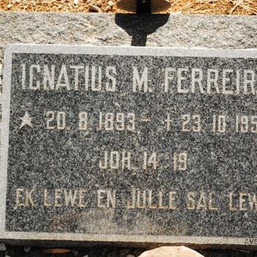FERREIRA Ignatius M. 1893-1958