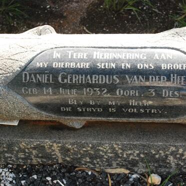 HEEVER Daniel Gerhardus, van der 1932-1964