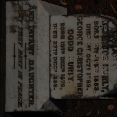 HURLY George Christopher Dodd 1876-1885 :: HURLY Beatrice 1883-1885 :: HURLY Infant