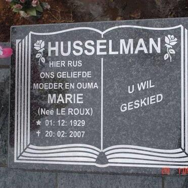 HUSSELMAN Maria Catherina nee LE ROUX 1929-2007
