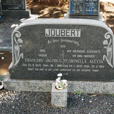 JOUBERT Francois Jacobus 1874-1965 &amp; Petronella Aletta 1879-1963