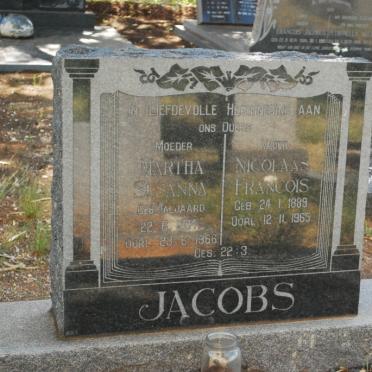 JACOBS Nicolaas Francois 1889-1965 &amp; Martha Susanna TALJAARD 1894-1966