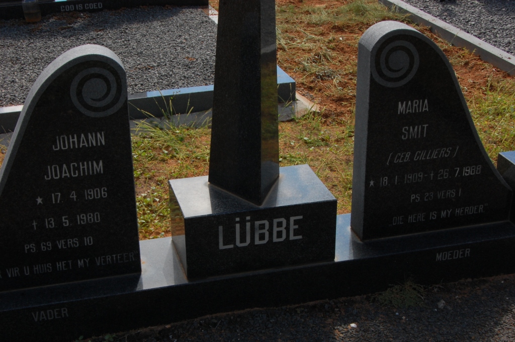 LUBBE Johann Joachim 1906-1980 &amp; Maria Smit CILLIERS 1909-1988