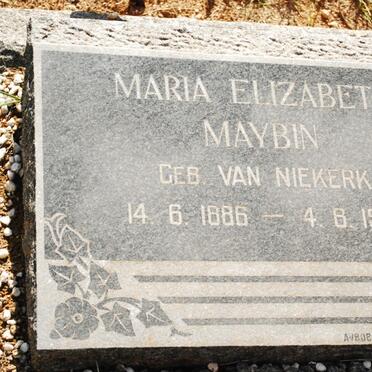 MAYBIN Maria Elizabeth nee VAN NIEKERK 1886-1957