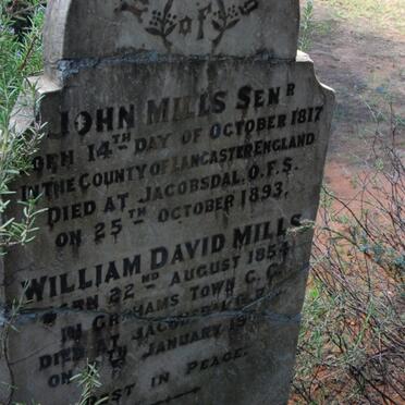 MILLS John 1817-1893 :: MILLS William David 1854-