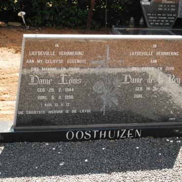 OOSTHUIZEN Danie de la Rey 1941- &amp; Dame Louis 1944-1990