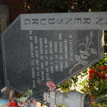 RENSBURG M.S., van 1903-1993