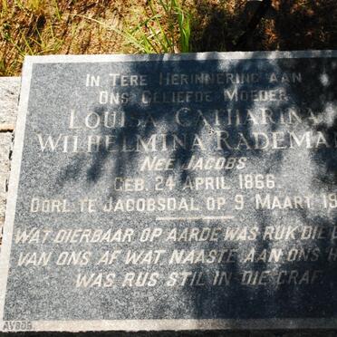 RADEMAN Louisa Catharina Wilhelmina nee JACOBS 1866-1923