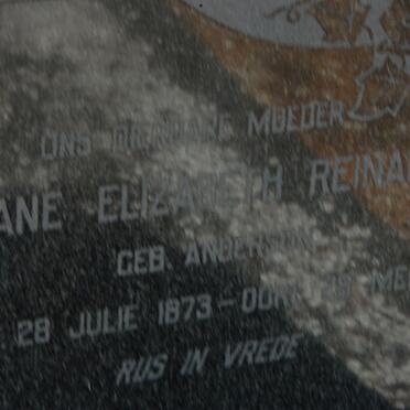 REINACH Jane Elizabeth nee ANDERSON 1873-1960