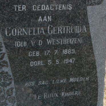 ROUX Cornelia Gertruida, le nee V.D.WESTHUIZEN 1889-1947