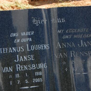 RENSBURG Stefanus Lourens, Janse van 1918-2005 &amp; Anna 1919-1979
