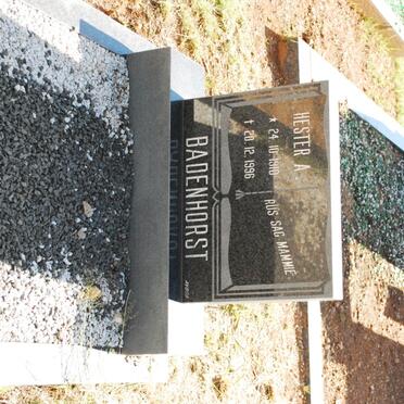 BADENHORST Hester A. 1910-1996