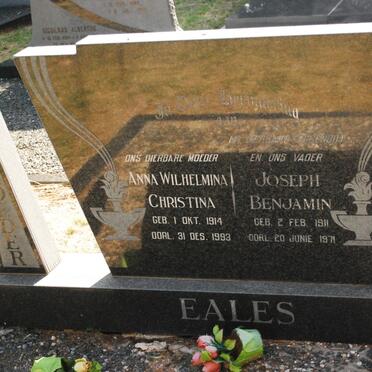 EALES Joseph Benjamin 1911-1971 &amp; Anna Wilhelmina Christina 1914-1993