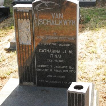 SCHALKWYK Catharina J.M., van nee VICTOR 1921-1970