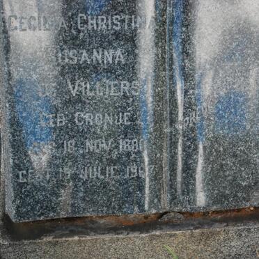 VILLIERS Cecilia Christina Susanna, de nee CRONJE 1880-1967