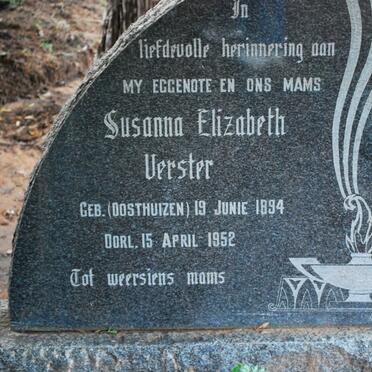 VERSTER Susanna Elizabeth nee OOSTHUIZEN 1894-1952