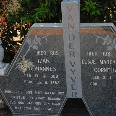 VYVER Izak Johannes, van der 1923-1993 &amp; Elsje Margaretha Cornelia 1926-
