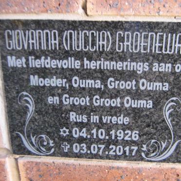 GROENEWALD Giovanna 1926-2017