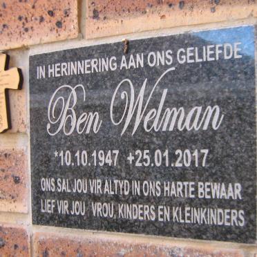 WELMAN Ben 1947-2017