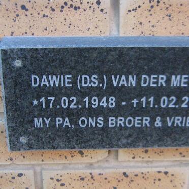 MERWE D.S., van der 1948-2007