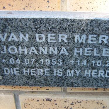 MERWE Johanna Helena, van der 1953-2006