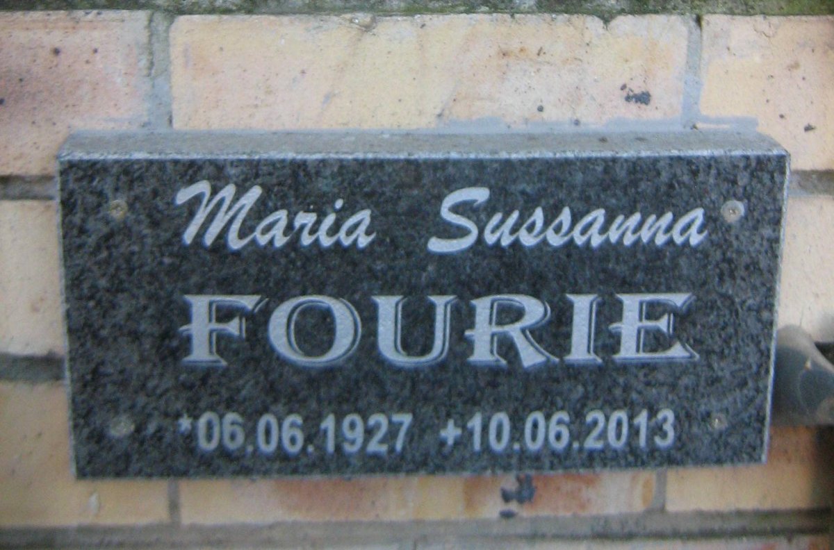 FOURIE Maria Sussanna 1927-2013