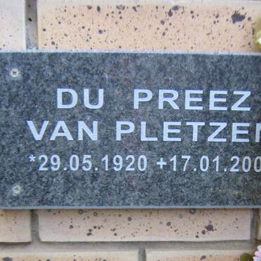 PLETZEN Du Preez, van 1920-2008