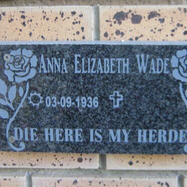 WADE Anna Elizabeth 1936-