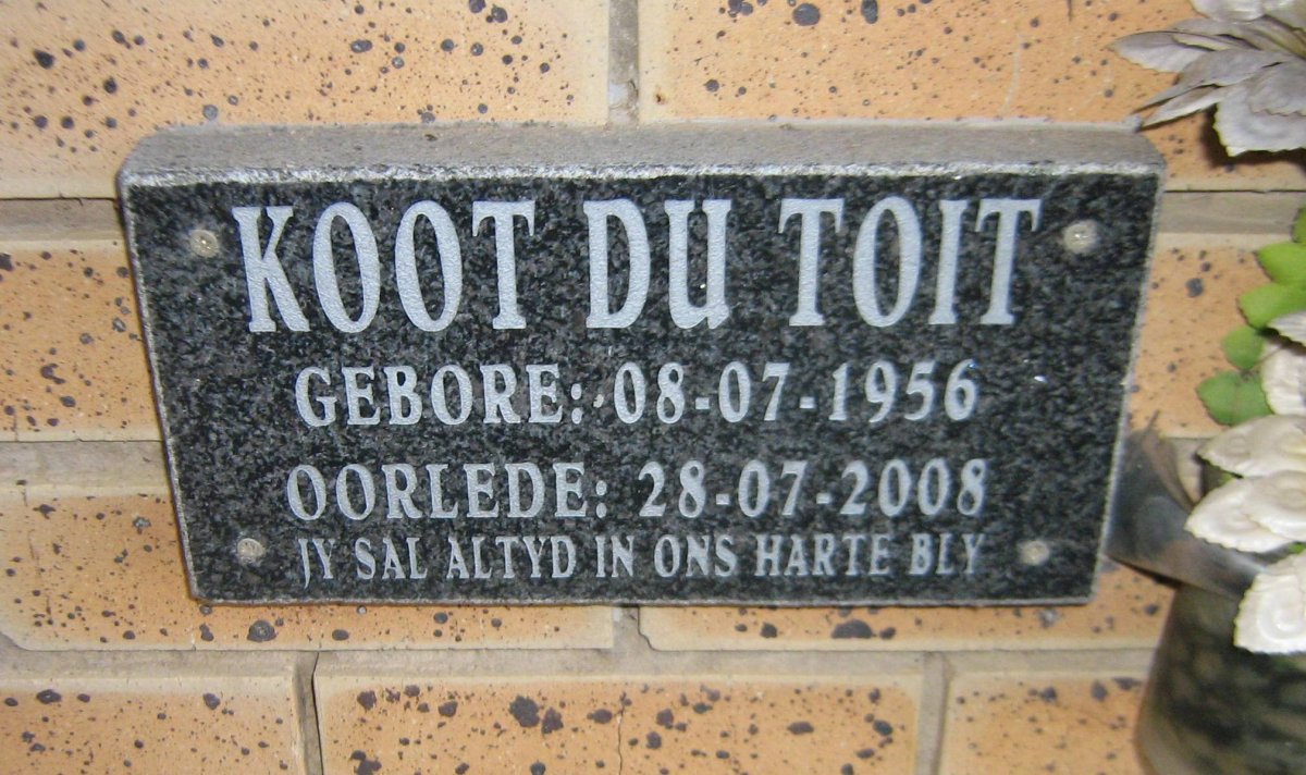 TOIT Koot, du 1956-2008