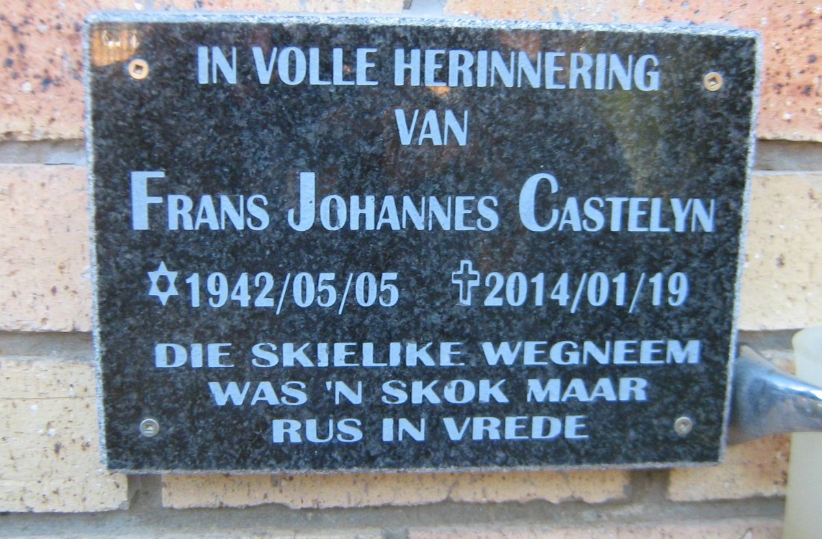 CASTELYN Frans Johannes 1942-2014