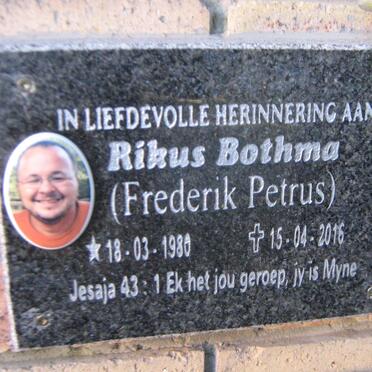 BOTHMA Frederik Petrus 1980-2016