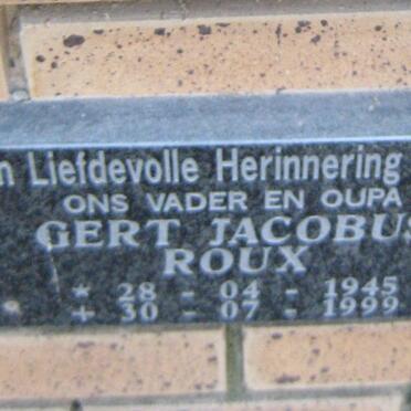 ROUX Gert Jacobus 1945-1999