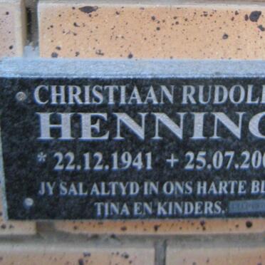HENNING Christiaan Rudolph 1941-2009