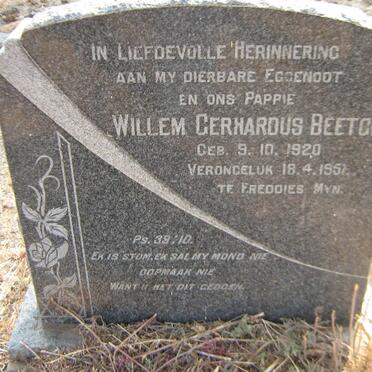 BEETGE Willem Gerhardus 1920-1951