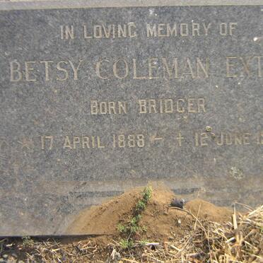 EXTON Betsy Coleman nee BRIDGER 1888-19??