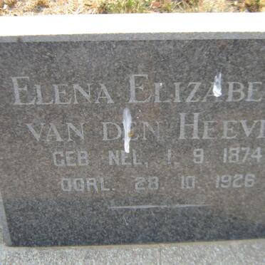 HEEVER Elena Elizabeth, van den nee NEL 1874-1926