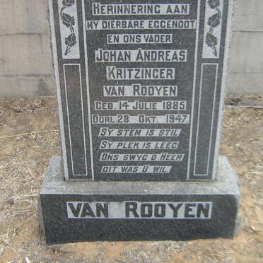 ROOYEN Johan Andreas Kritzinger, van 1885-1947