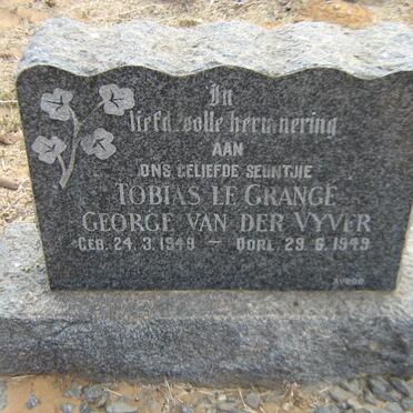 VYVER Tobias le Grange George, van der 1949-1949