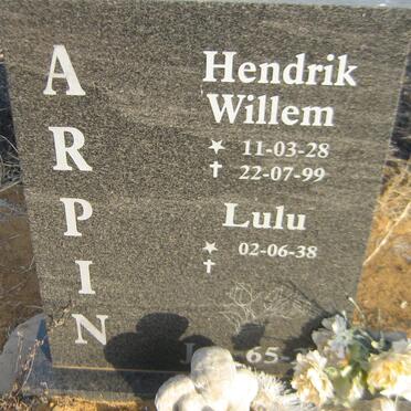 ARPIN Hendrik Willem 1928-1999 &amp; Lulu 1938-