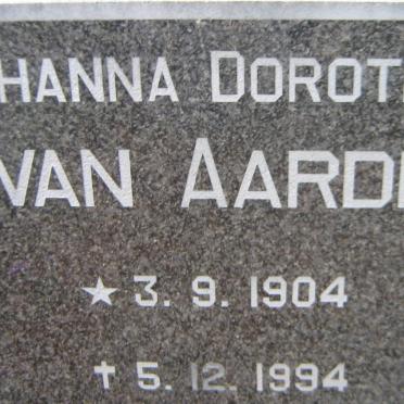 AARDE Johanna Dorothea, van 1904-1994