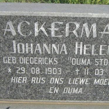 ACKERMAN Johanna Helena nee DIEDERICKS 1903-1996