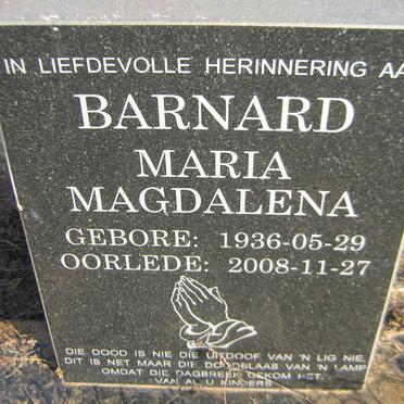 BARNARD Maria Magdalena 1936-2008