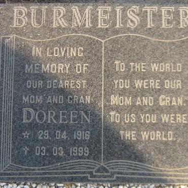 BURMEISTER Doreen 1916-1999