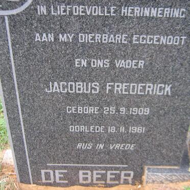 BEER Jacobus Frederick, de 1909-1961