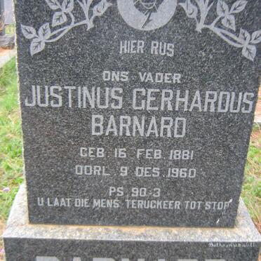 BARNARD Justinus Gerhardus 1881-1960
