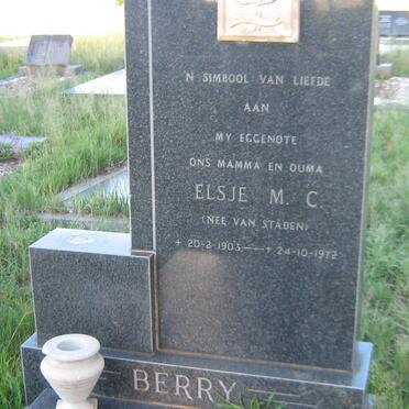 BERRY Frederick G. 1905-1973 &amp; Elsje M.C. VAN STADEN 1903-1972