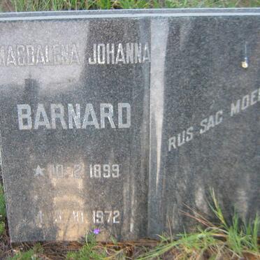 BARNARD Magdalena Johanna 1899-1972