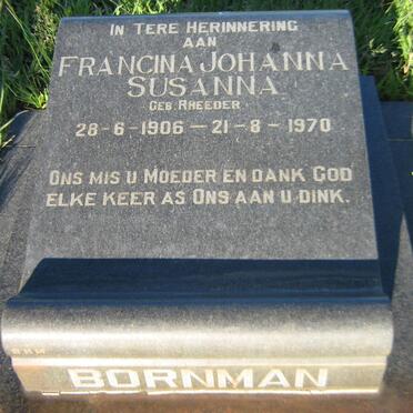 BORNMAN Francina Johanna Susanna nee RHEEDER 1906-1970