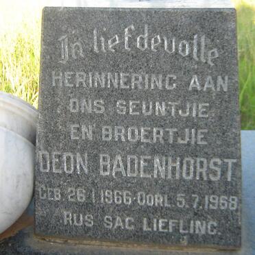 BADENHORST Deon 1966-1968